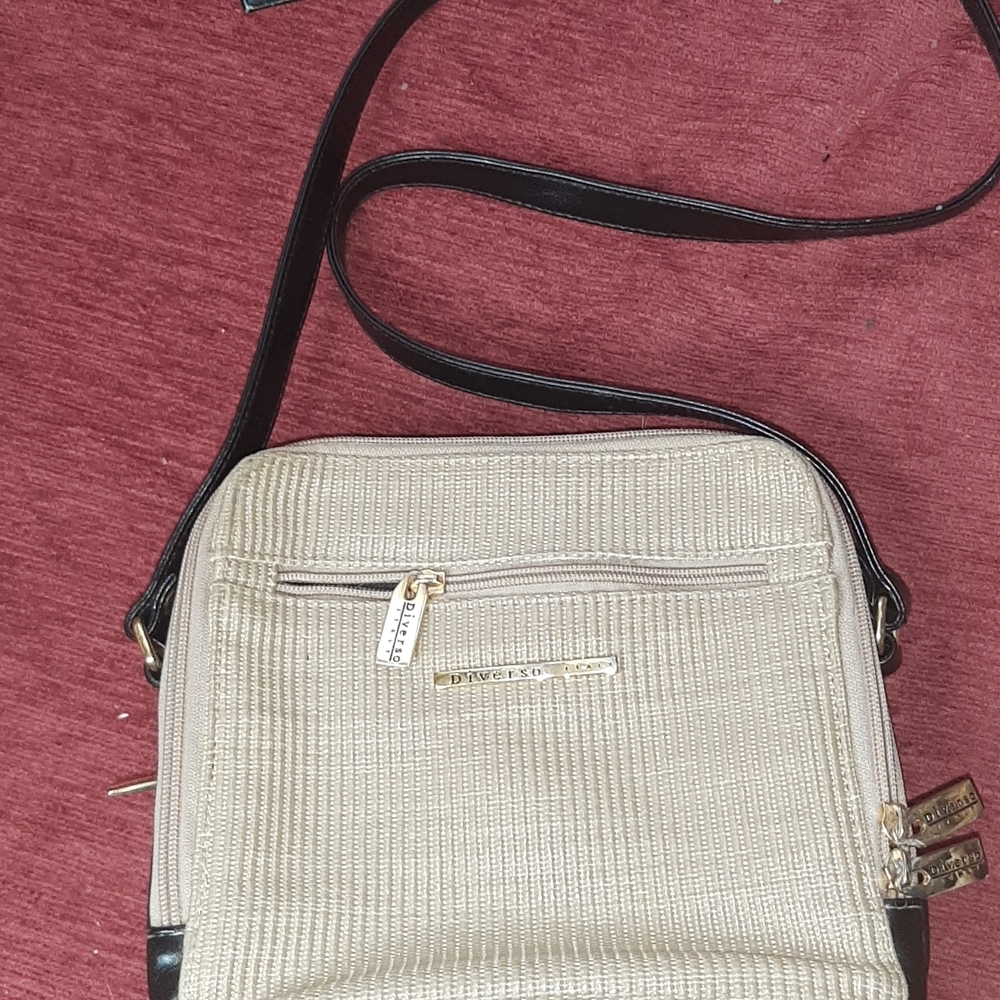 Diverse italy leather and straw fabric handbag